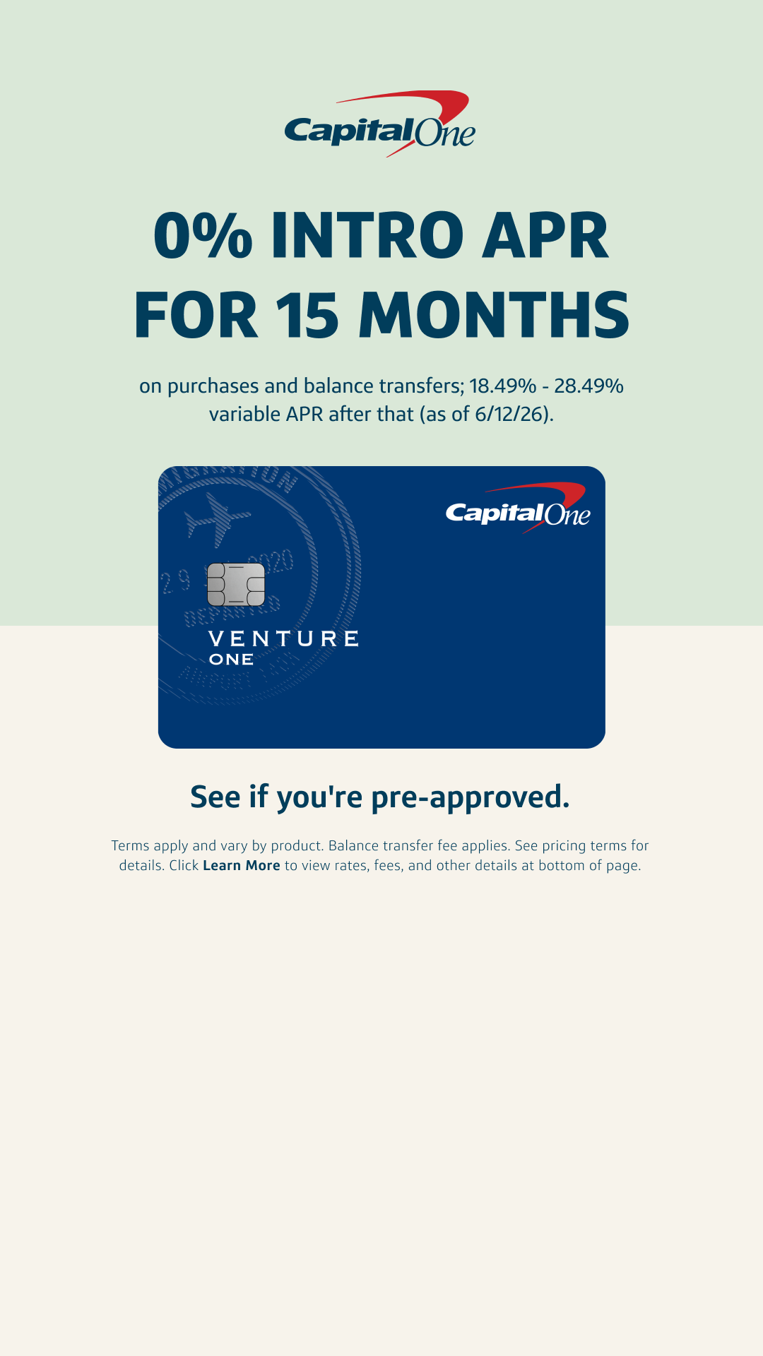 Capital One Facebook ad