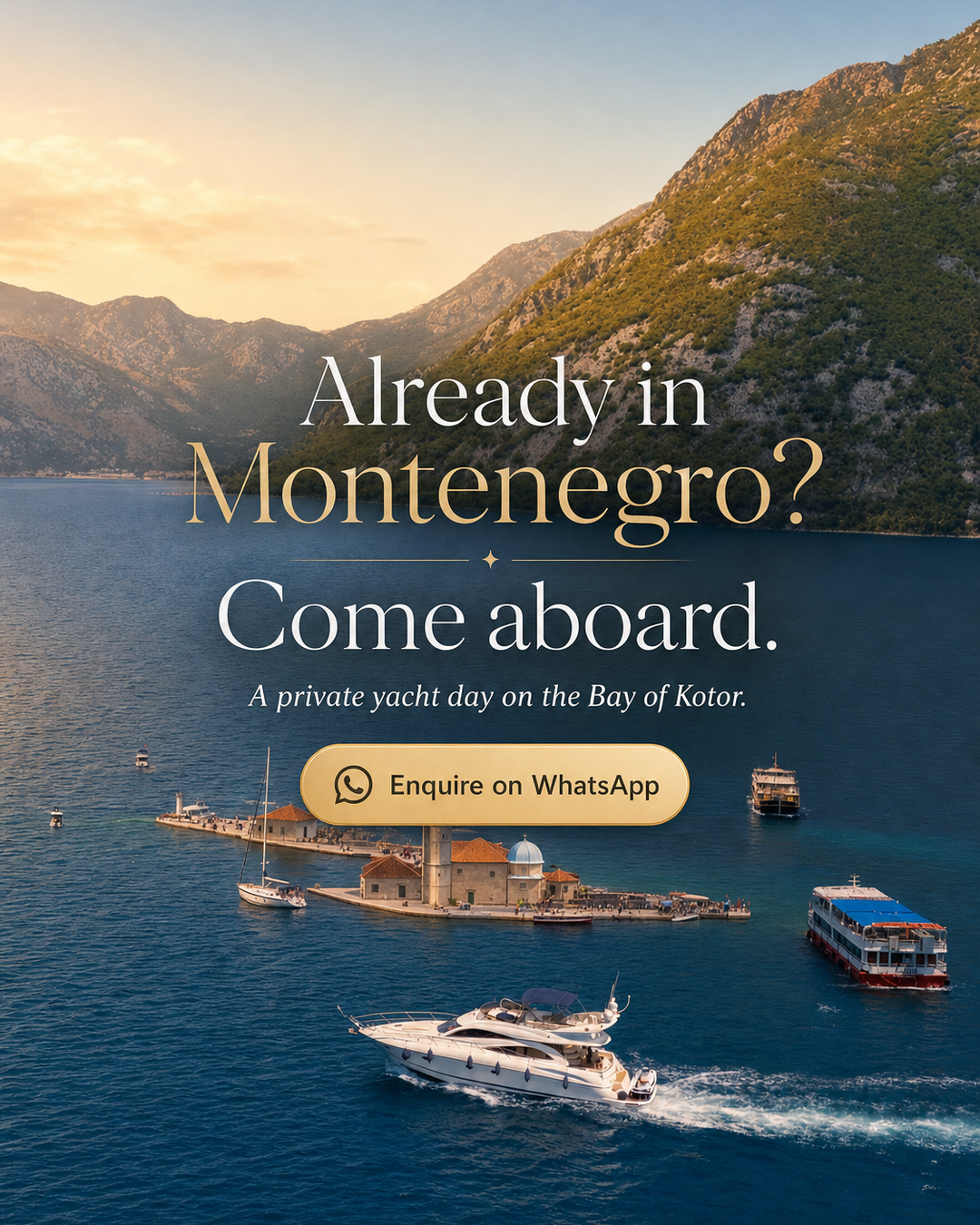 Indigo Charter - Montenegro Yacht Facebook ad: Private Day on the Bay of Kotor