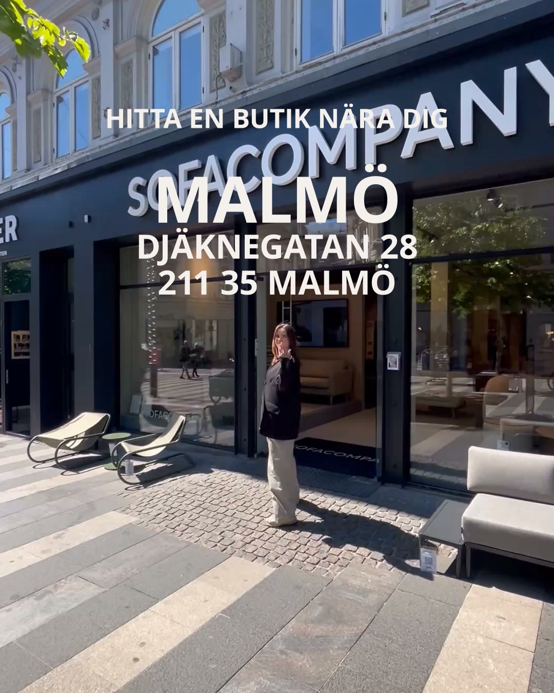 Sofacompany Facebook ad: Hitta en butik nära dig