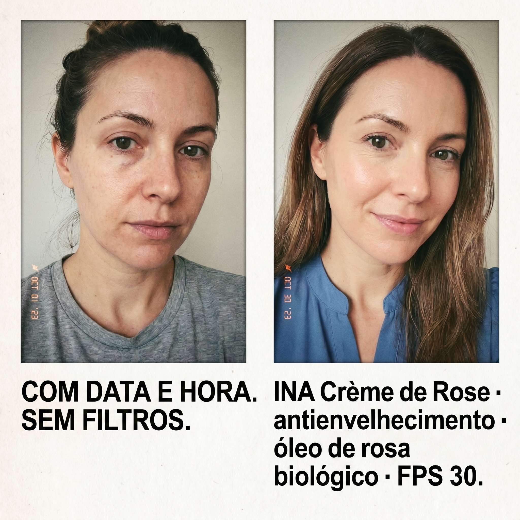 InaEssentials.PT - Cosméticos Orgânicos Familiares Facebook ad: A mesma cara, sem filtros, um só creme