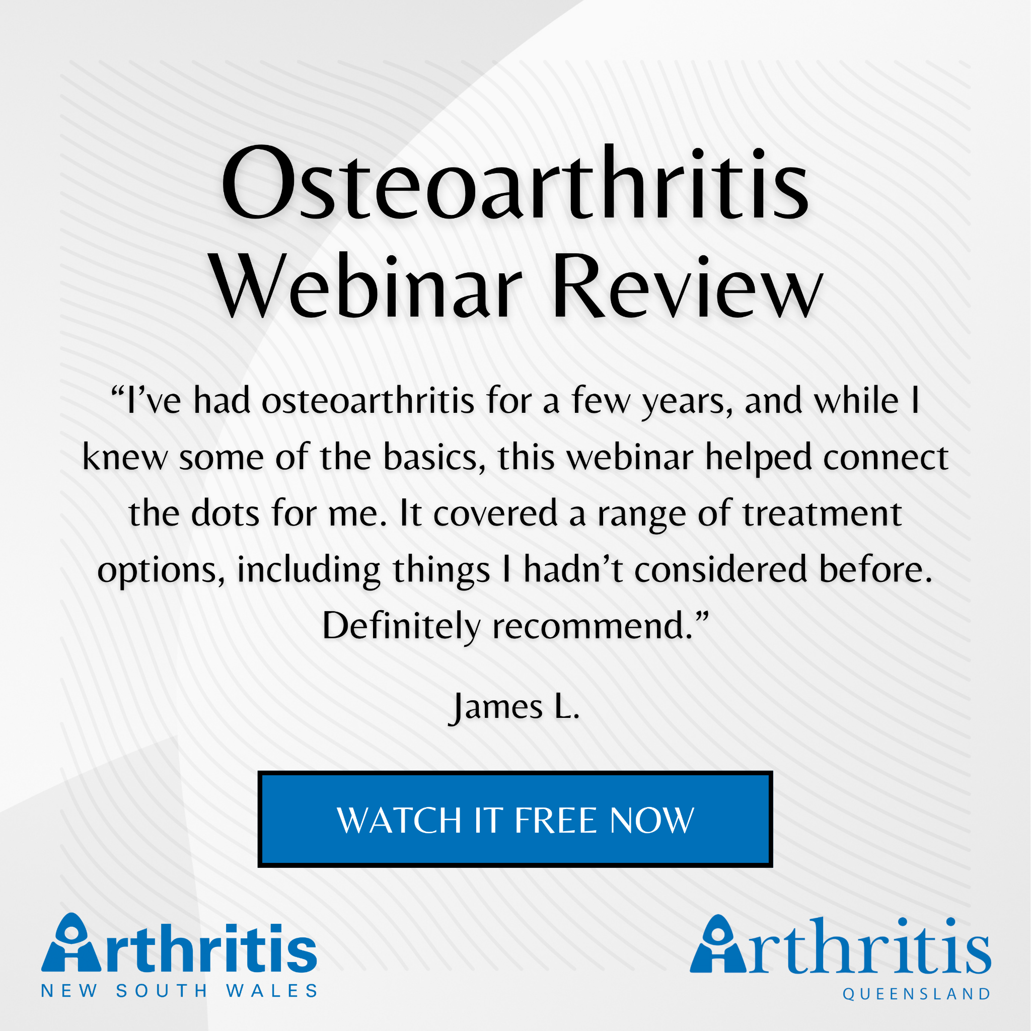 Joint Action Care Facebook ad: Watch Now: The Latest in Osteoarthritis Research