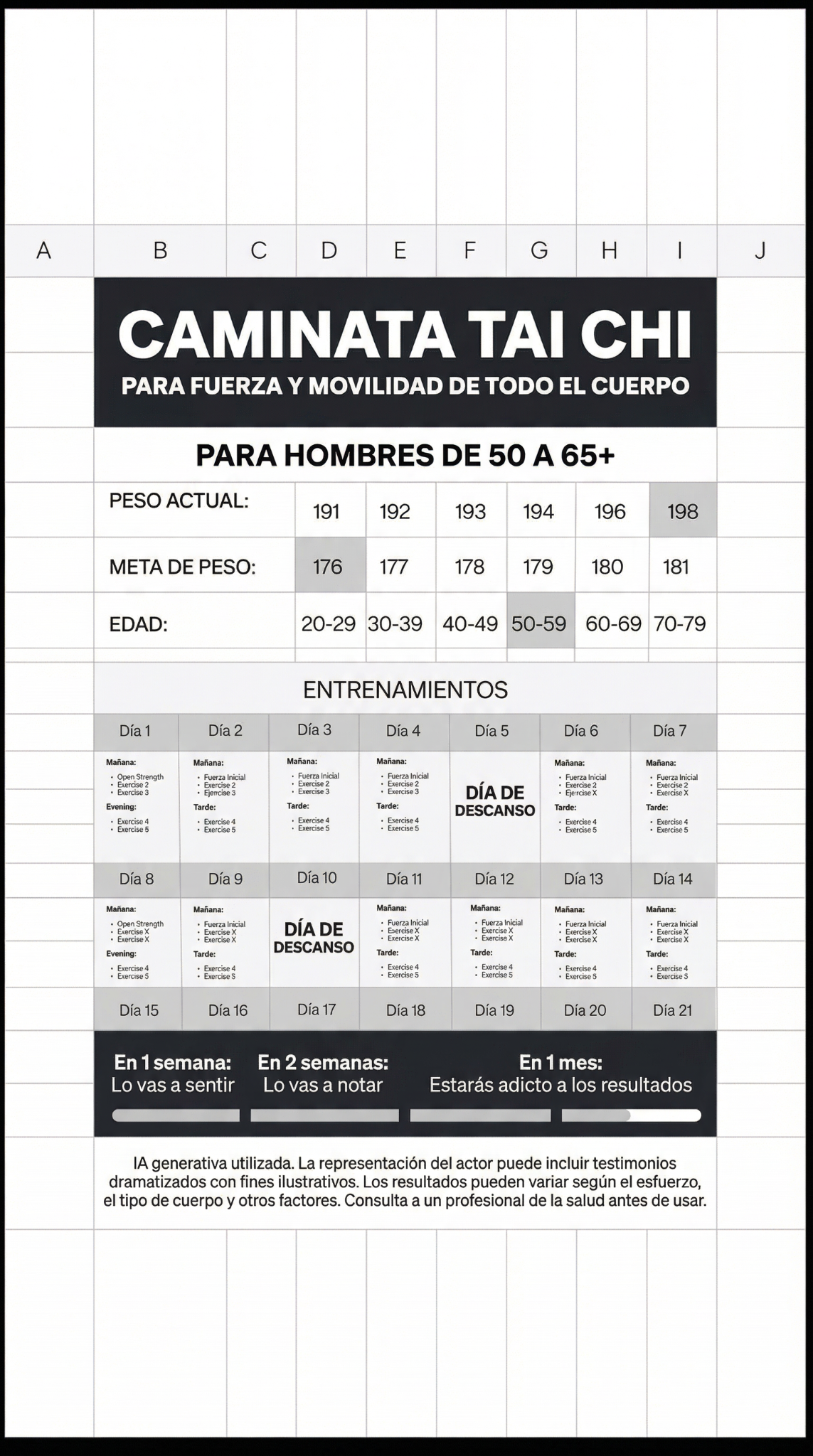 28 Day Tai Chi Walking Challenge Facebook ad: Muscle Charge