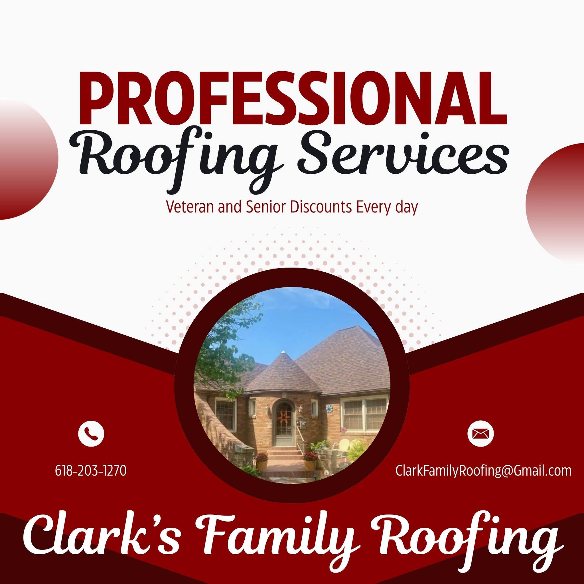 Clark's Family Roofing Facebook ad