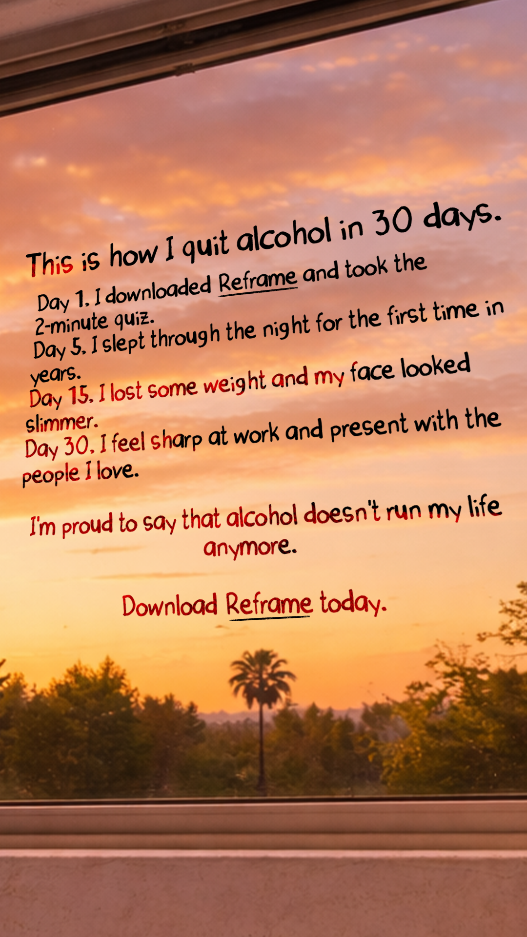 Reframe Facebook ad
