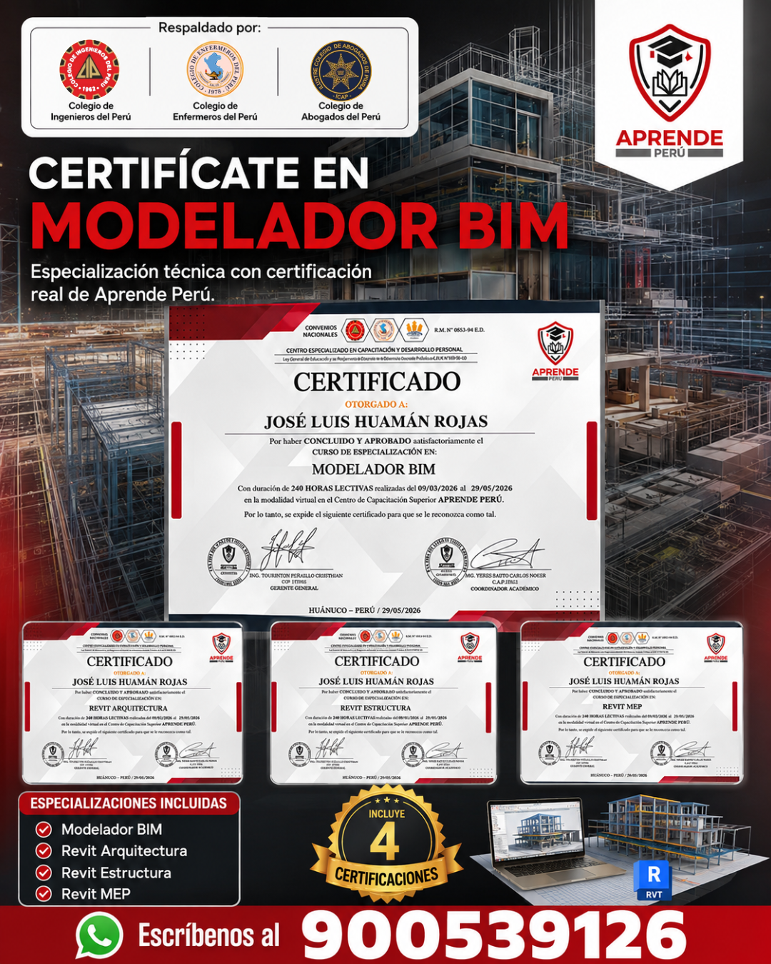 Centro de Capacitación y Desarrollo - Aprende Perú Facebook ad: Certificación inmediata BIM