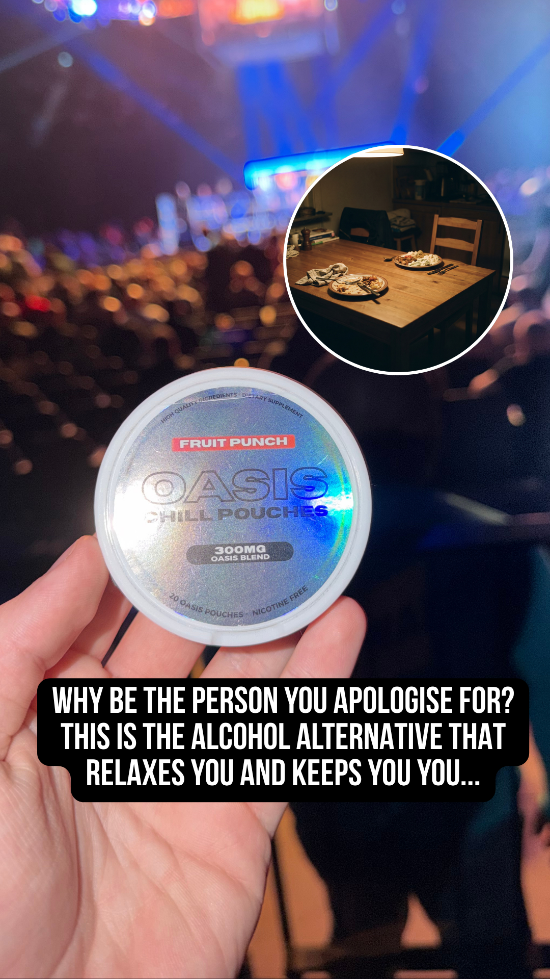 Oasis Pouches Facebook ad: Try Oasis Risk Free
