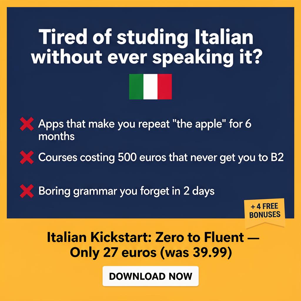 Lingue Tips & Tricks Facebook ad: Learn Italian in 15 Min a Day