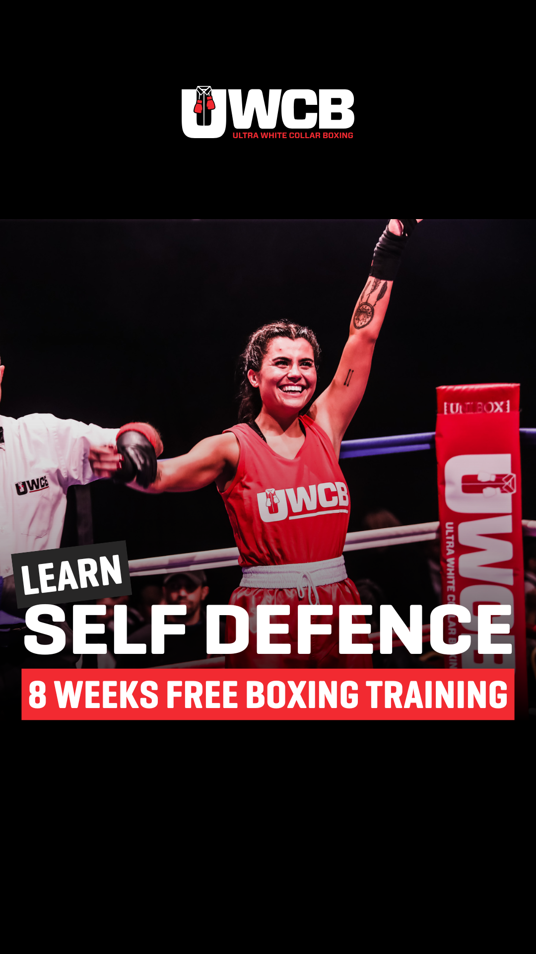 Ultra White Collar Boxing Facebook ad