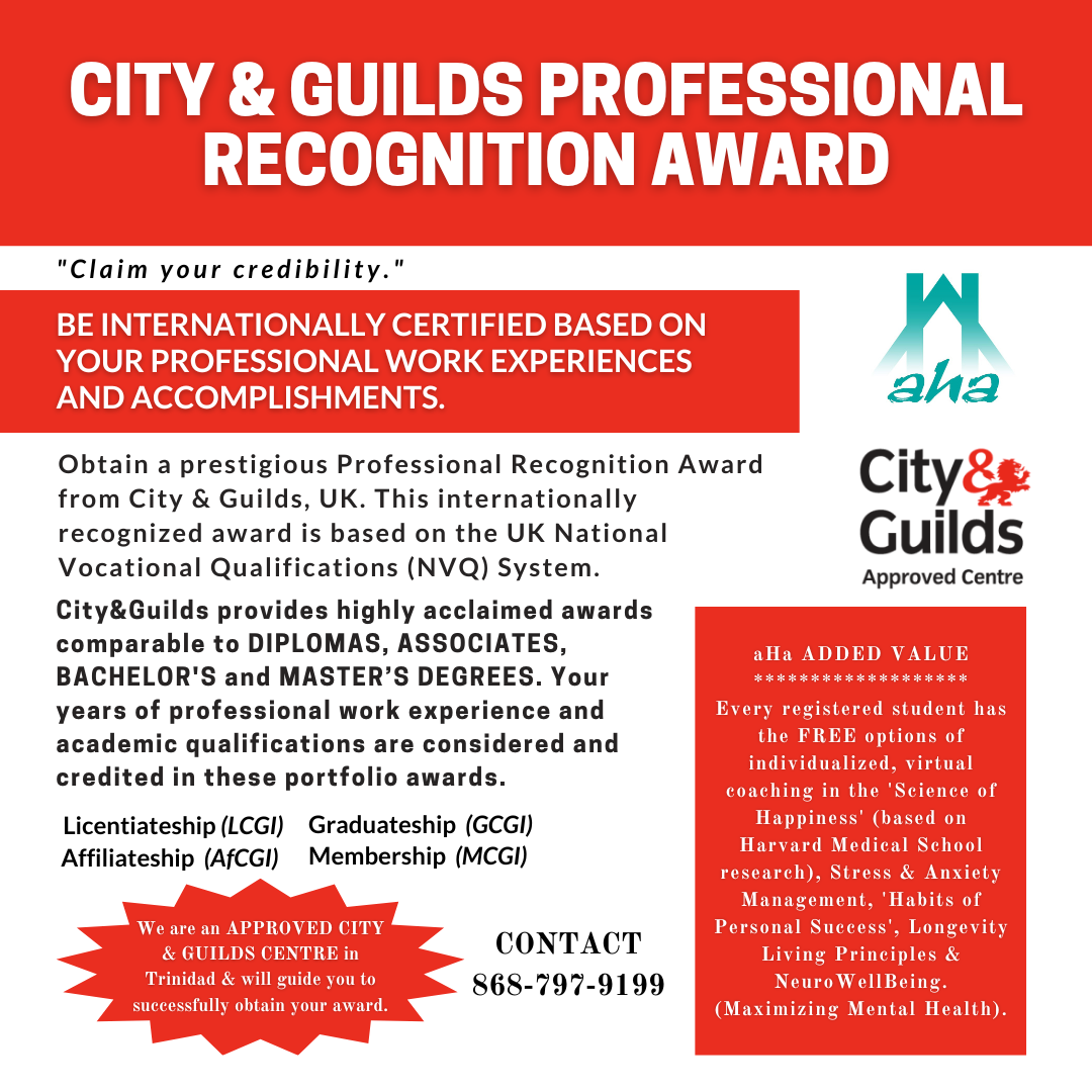 AHA City & Guilds Professional Recognition Awards Facebook ad: Do you have significant WORK EXPERIENCE but NOT…