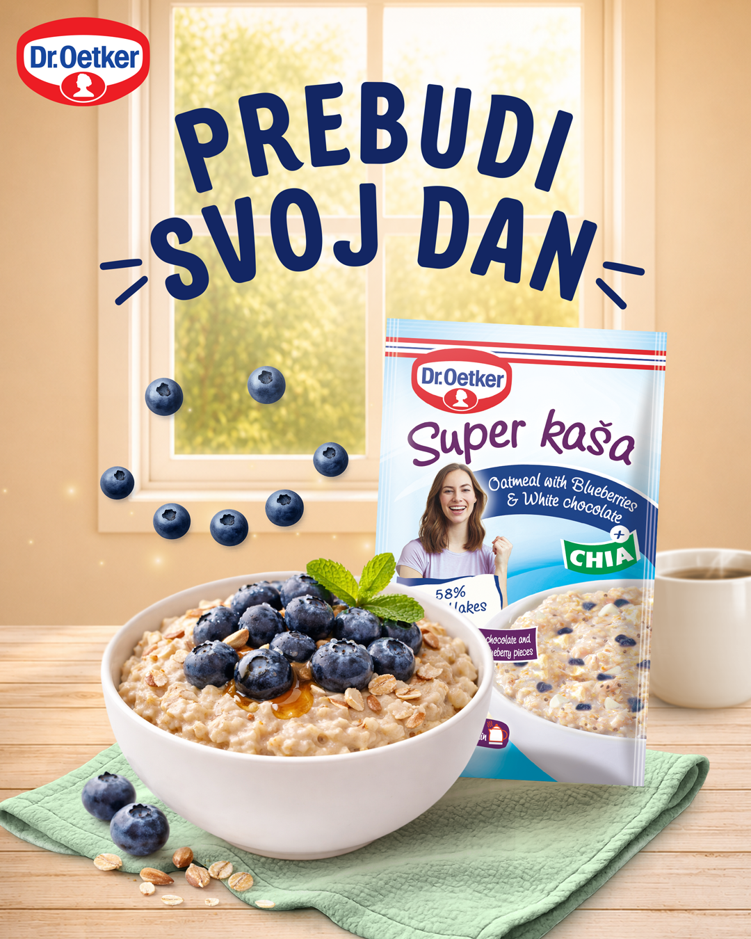 Dr. Oetker Slovenija Facebook ad: Prebudi svoj dan z Dr. Oetker