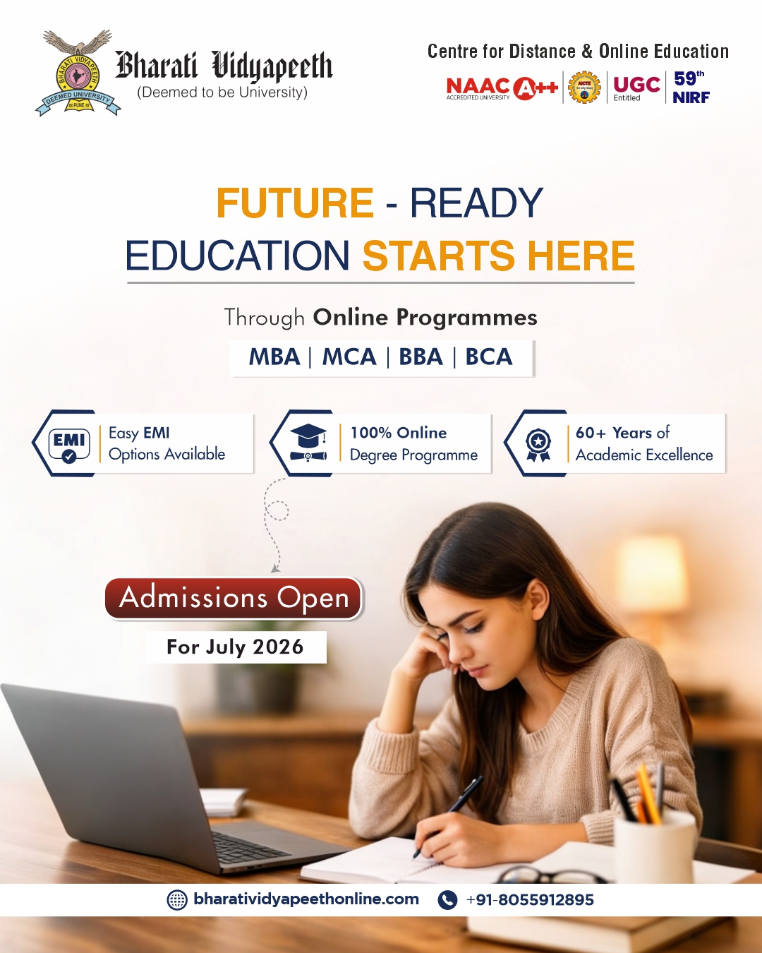 Bharati Vidyapeeth Center for Distance & Online Education Facebook ad