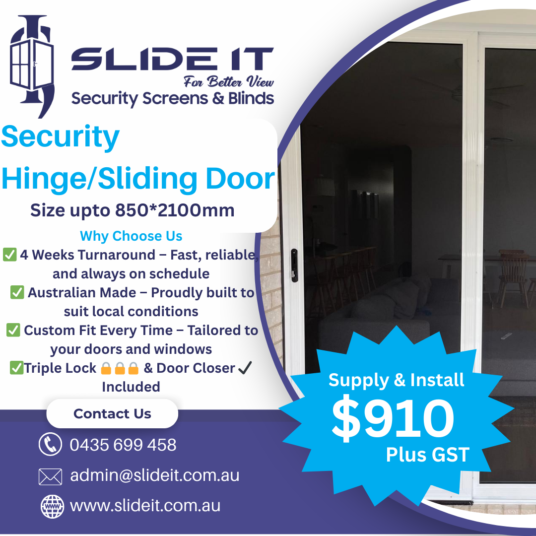 Slideit Security Doors & Screens Facebook ad: Don't wait until it's too late.