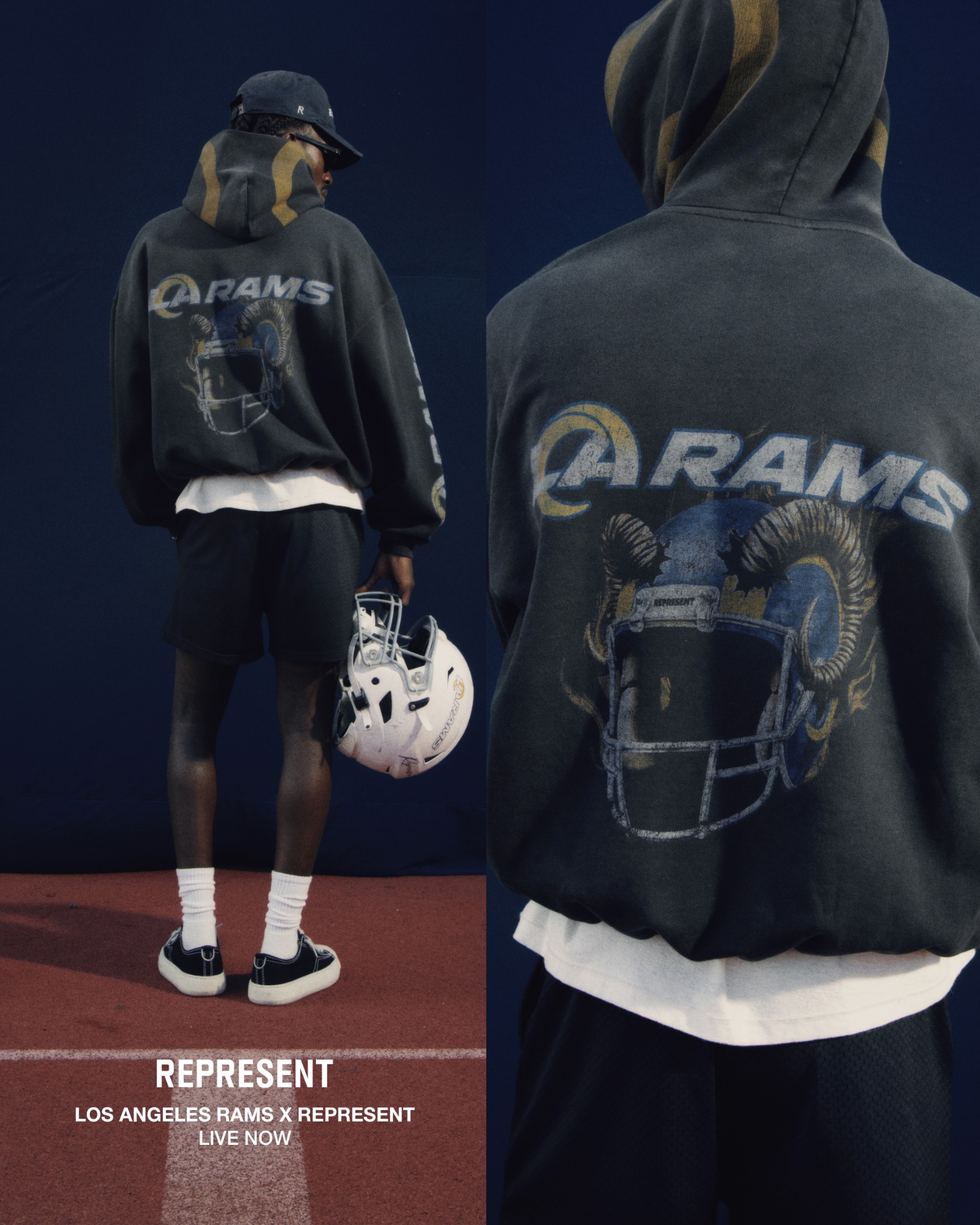 Represent Clo Facebook ad: Now Restocked.