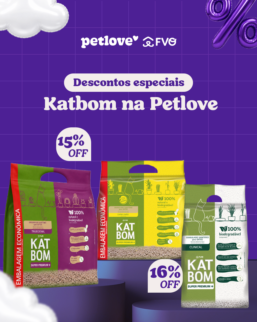 KatBom Facebook ad: Katbom te ajuda na higiene do seu gato.