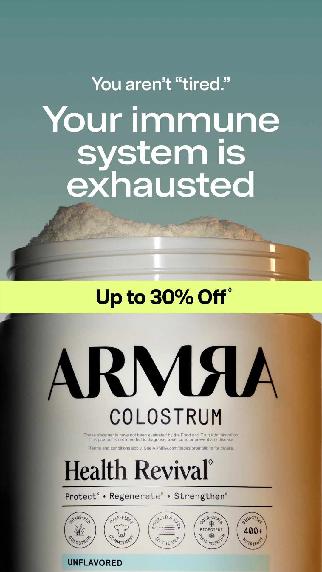 ARMRA Facebook ad
