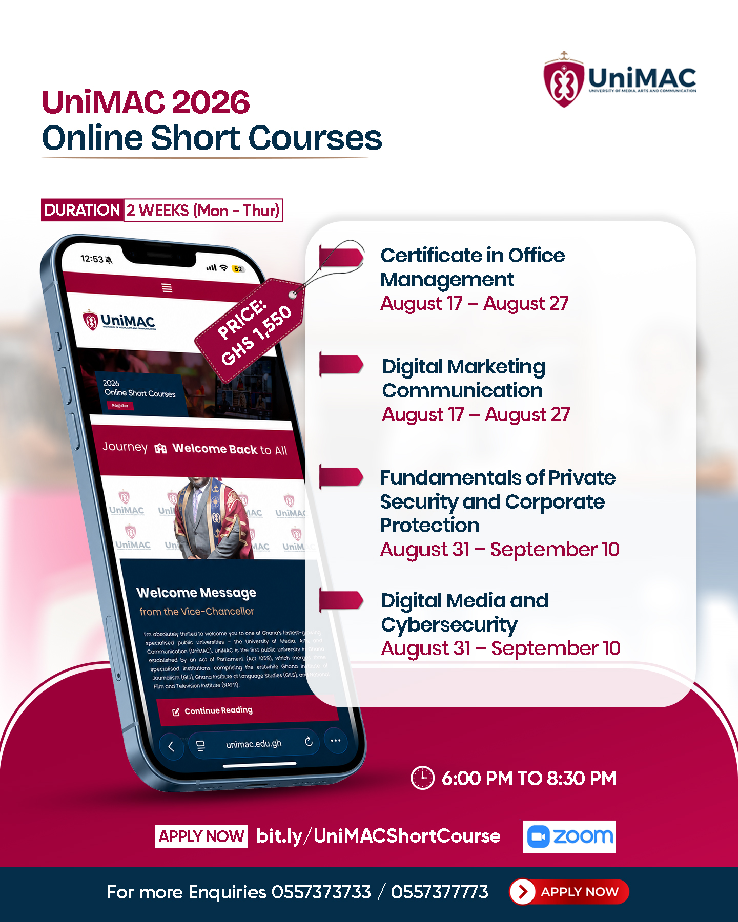 University of Media, Arts and Communication Facebook ad: Apply Today