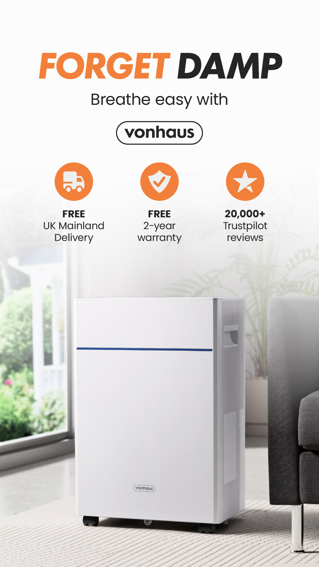 Vonhaus Facebook ad: Take Control of Excess Moisture
