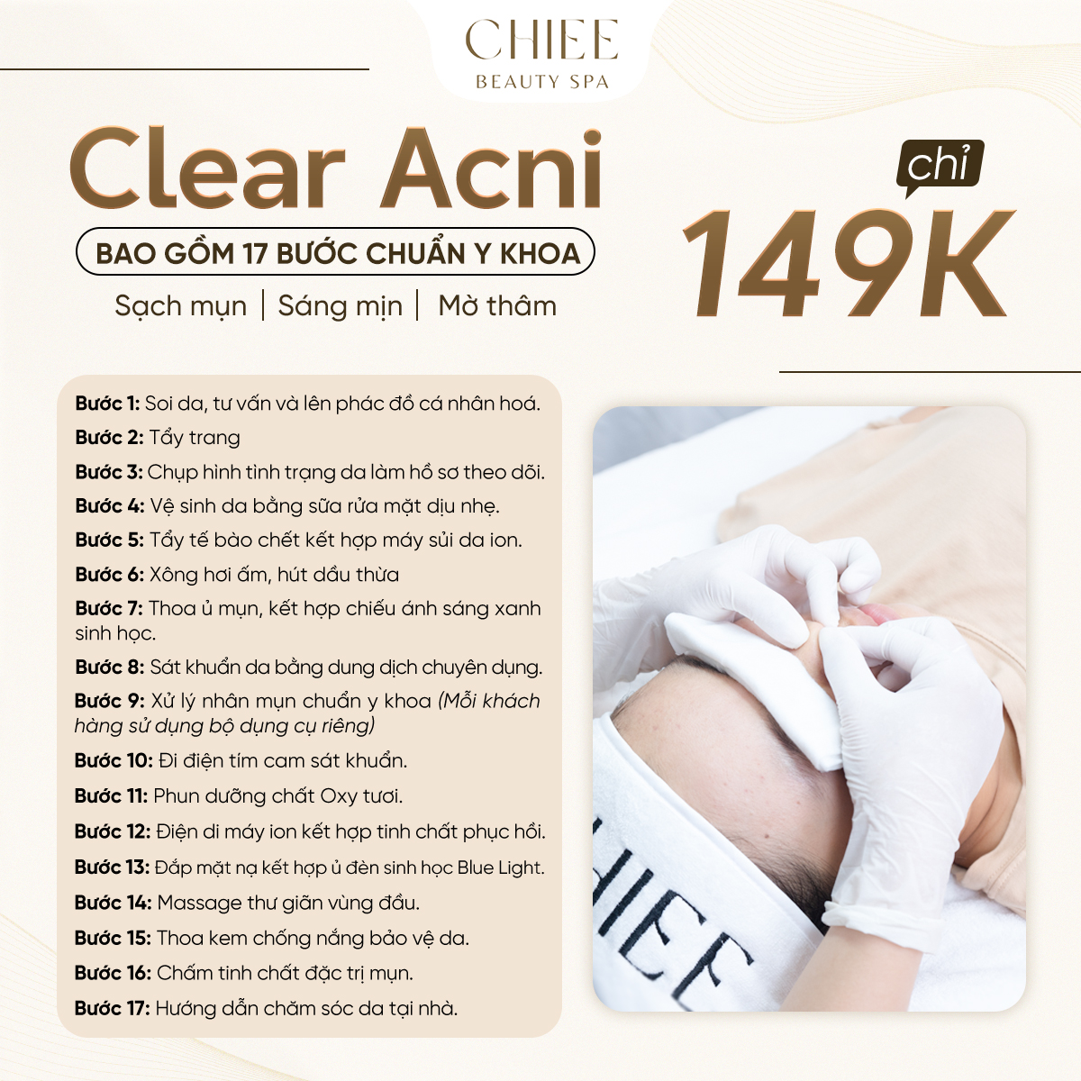 CHIEE Beauty Spa Thủ Đức Facebook ad: Chỉ 149K - Cải thiện tình trạng da sần, mụn viêm, mụn ẩn