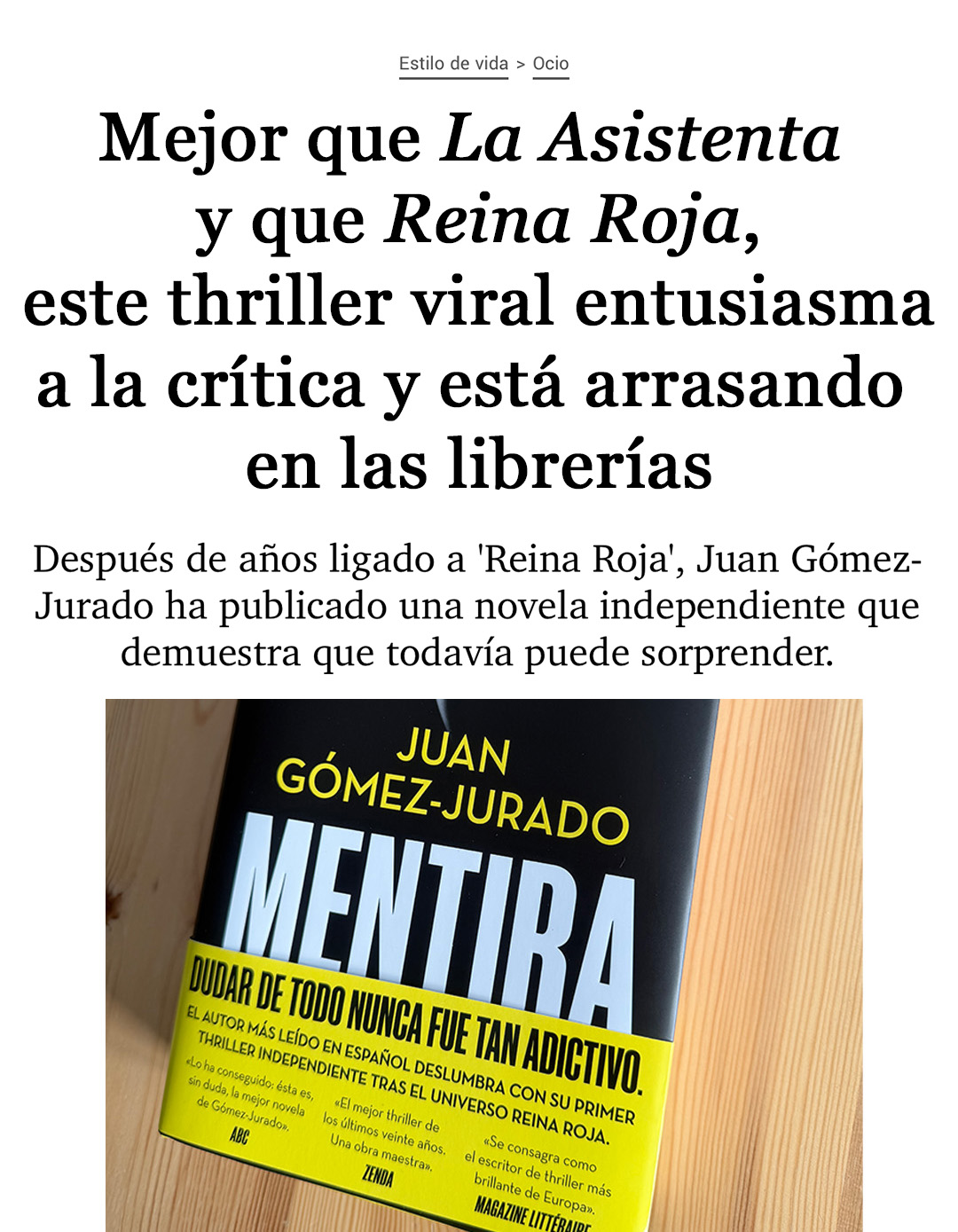 Juan Gómez-Jurado Facebook ad