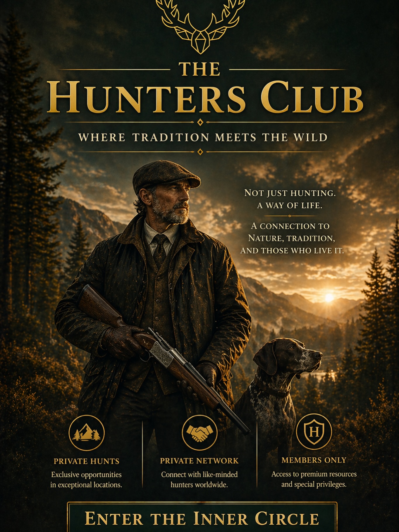 thehuntersclub_net Facebook ad: Es ging nie nur um den Schuss.