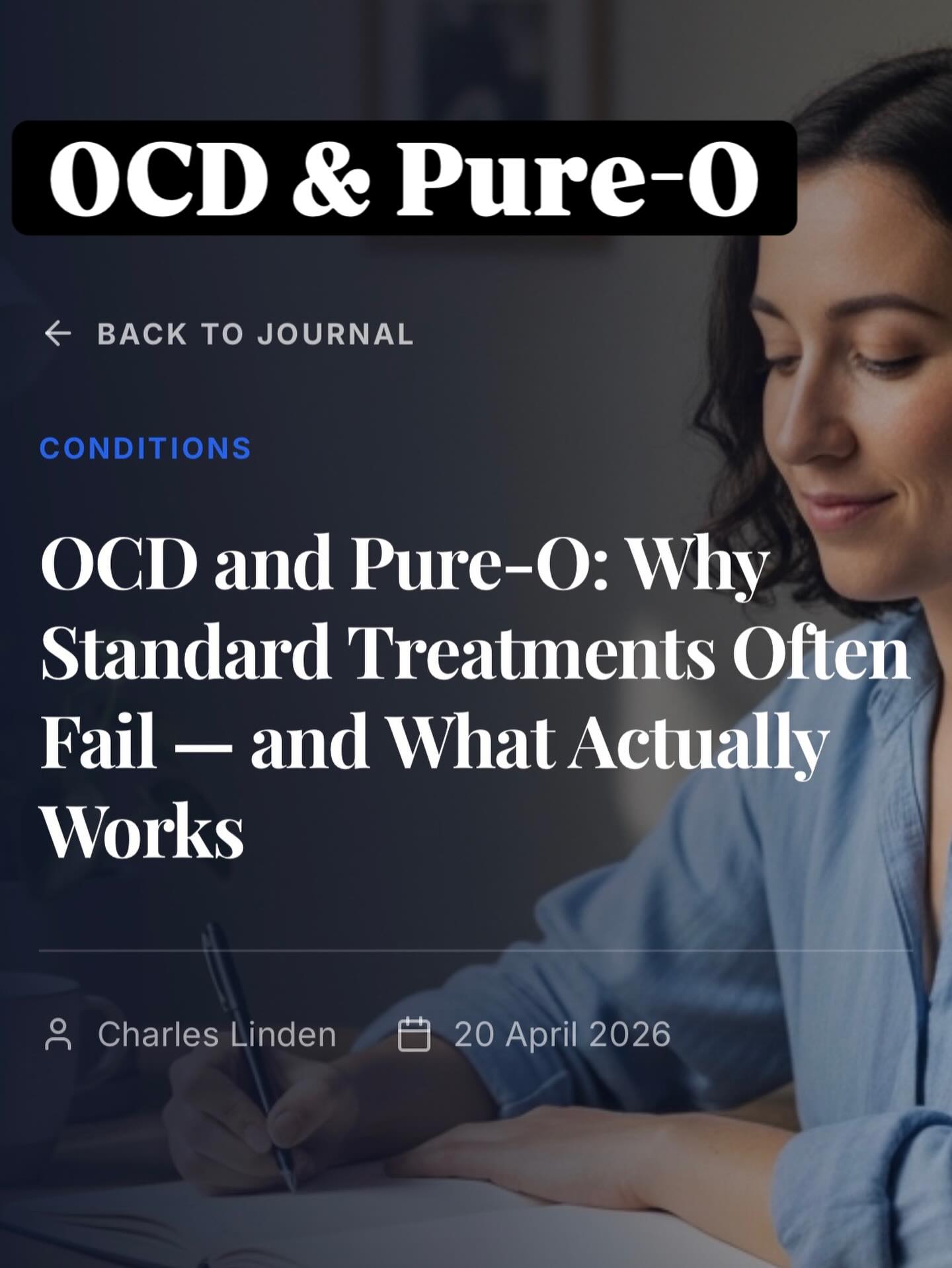 Linden Anxiety Recovery Facebook ad: Recover from OCD. Not just cope.