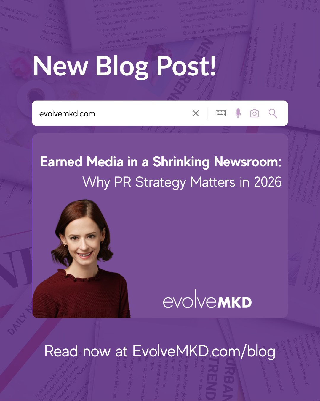 EvolveMKD Facebook ad: Earned Media in a Shrinking Newsroom: Why PR Strategy…