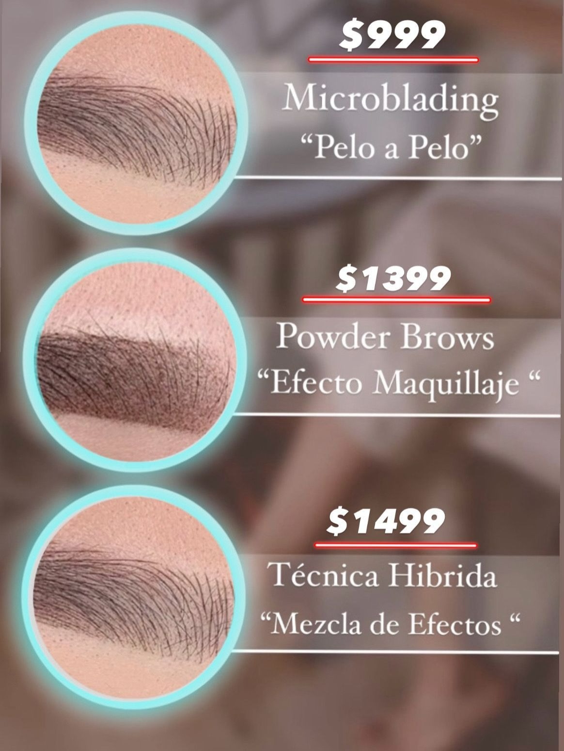 Microblading bellezas mexicanas Facebook ad