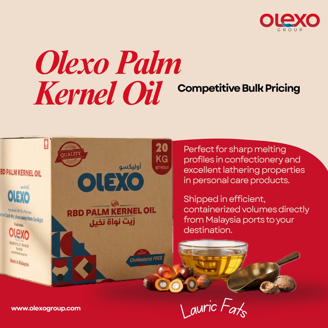 Olexo Group Sdn Bhd Facebook ad: Olexo Group delivers premium-grade Palm Kernel Oil (PKO)…