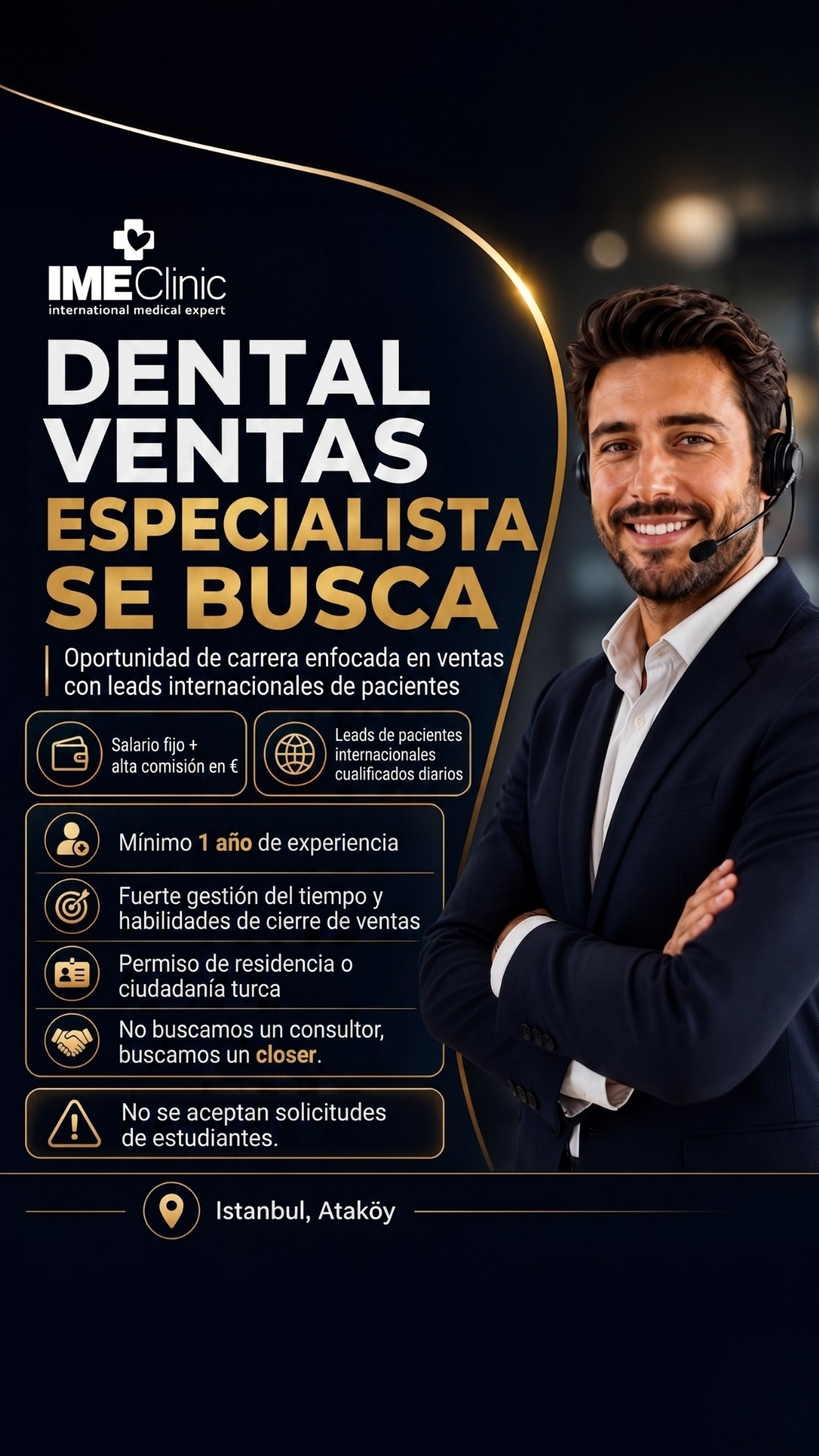 IME Clinic Dental Facebook ad: Especialista en ventas dentales con español