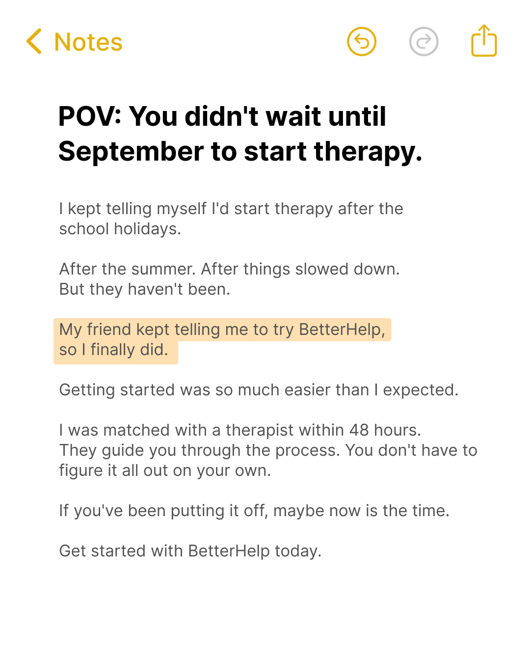 BetterHelp Facebook ad