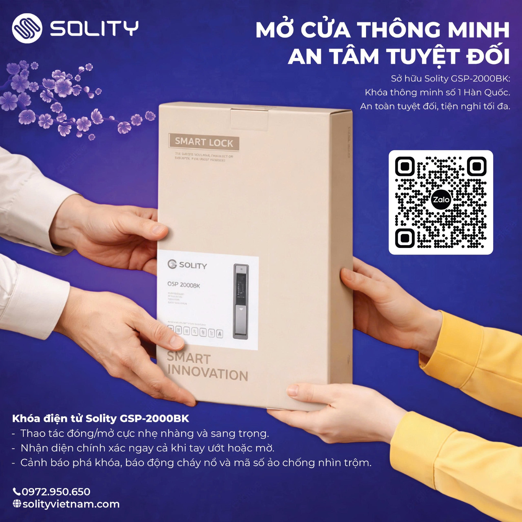 Khóa Cửa Điện Tử Samsung Facebook ad: TRAO TAY AN TÂM, NHẬN TRỌN TIỆN NGHI