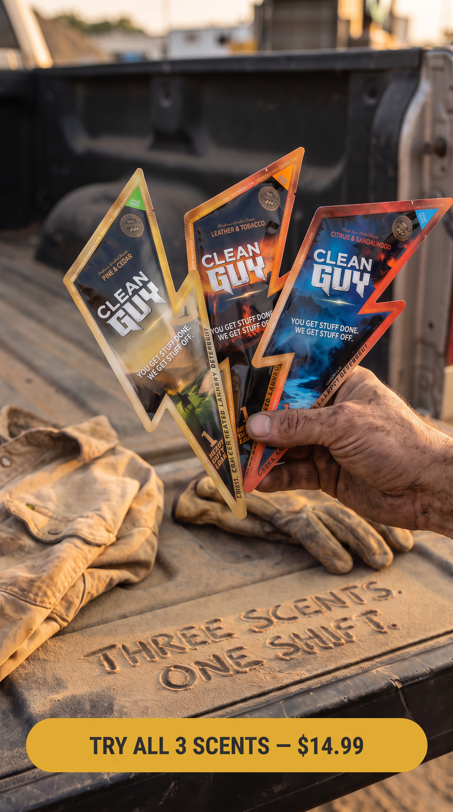 Clean Guy Facebook ad: Find Your Scent. Get $10 Back.