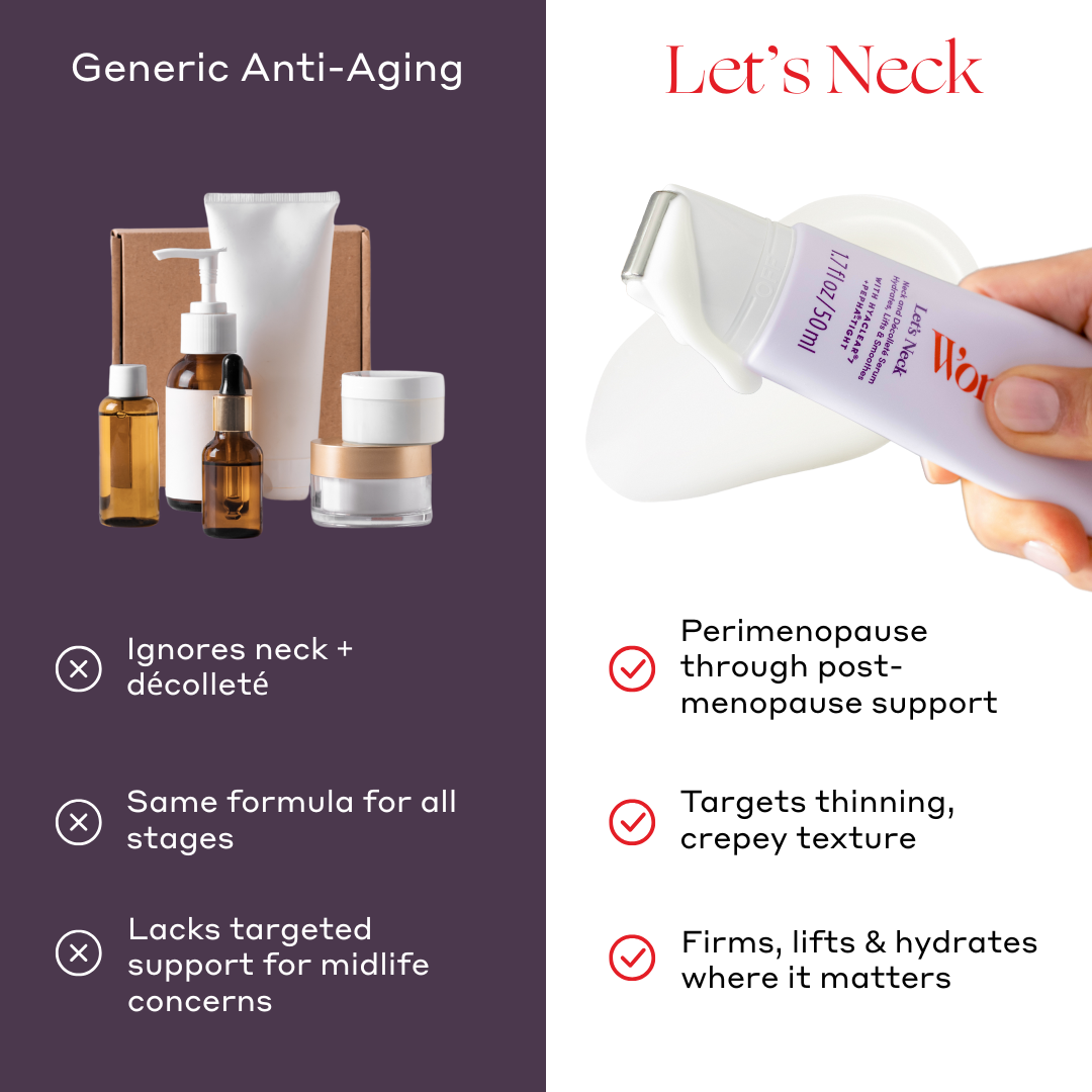 Womaness Facebook ad: Skincare Made for Menopausal Skin, Save Up To 10%