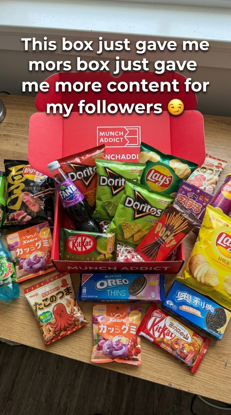 Munch Addict Facebook ad: International Snack Subscription Box | Munch Addict