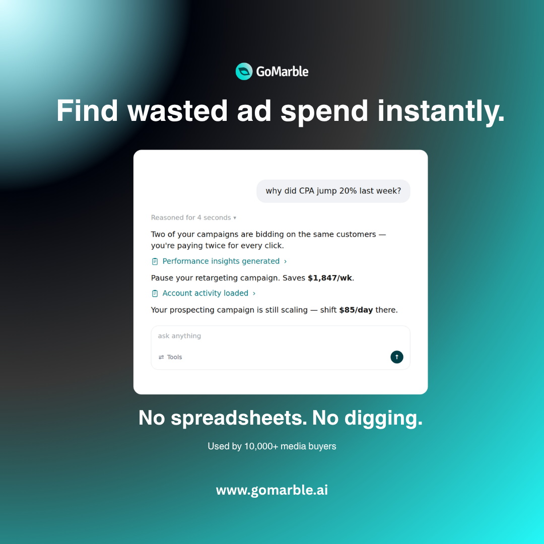 GoMarble.AI Facebook ad