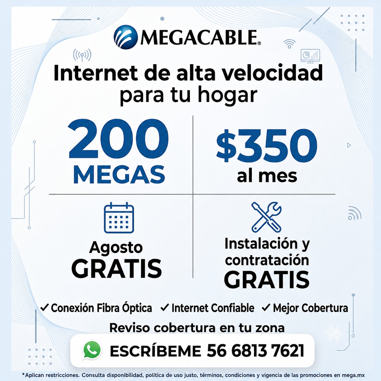 Internet QUE connecta Morelos Facebook ad: Llévate la máxima velocidad a casa al precio…
