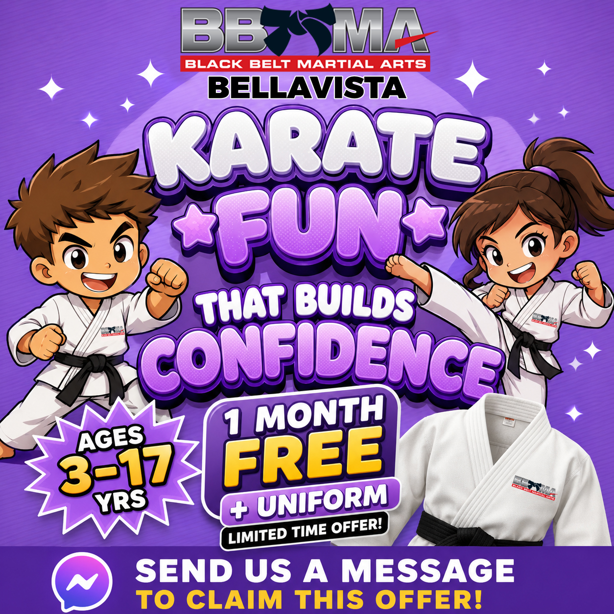 Black Belt Martial Arts Bella Vista Facebook ad
