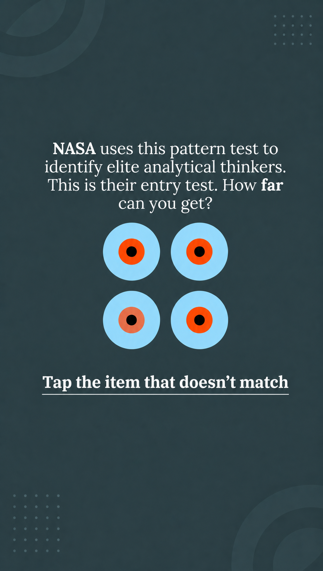 Arthur Vance Facebook ad: IQ Test