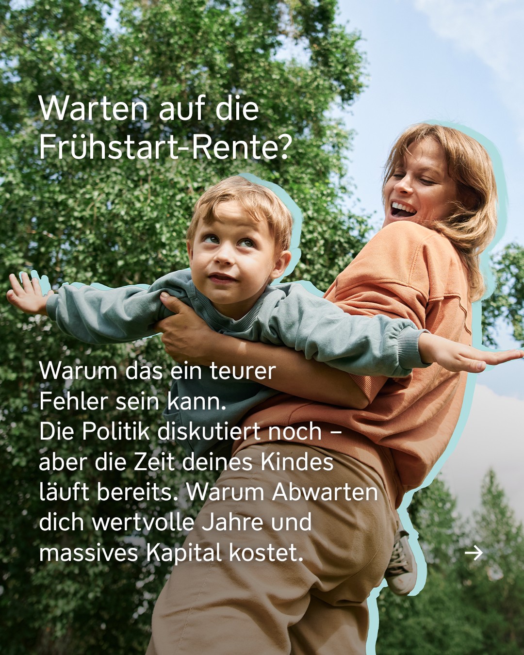 Württembergische Versicherung Facebook ad: Politik braucht Zeit, dein Kind hat sie nicht.