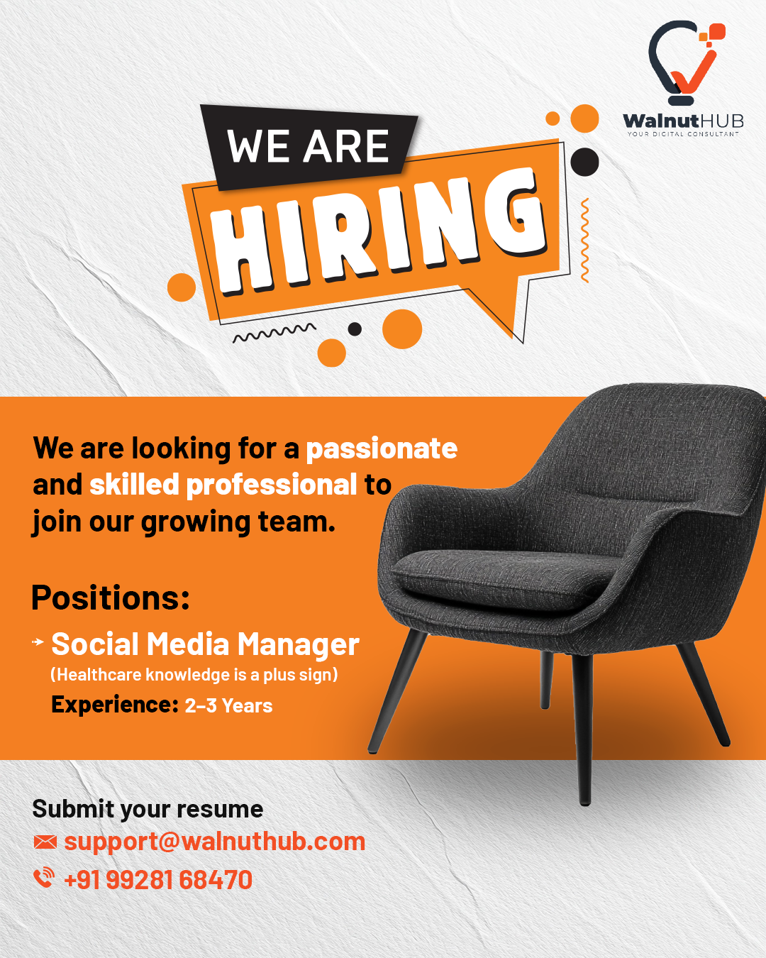 Walnuthub Facebook ad: We’re on the lookout for a passionate Social…