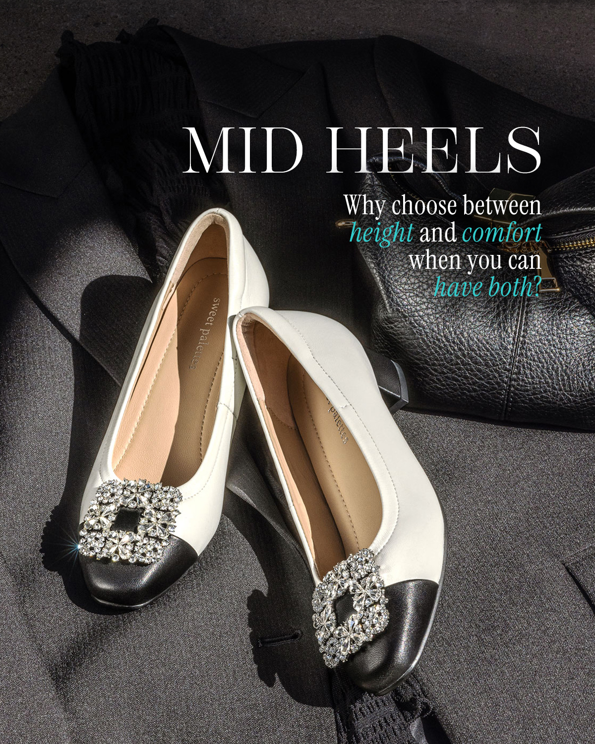 Sweet Palettes shoes Facebook ad: DUMA & LUNAR Mid Heels
