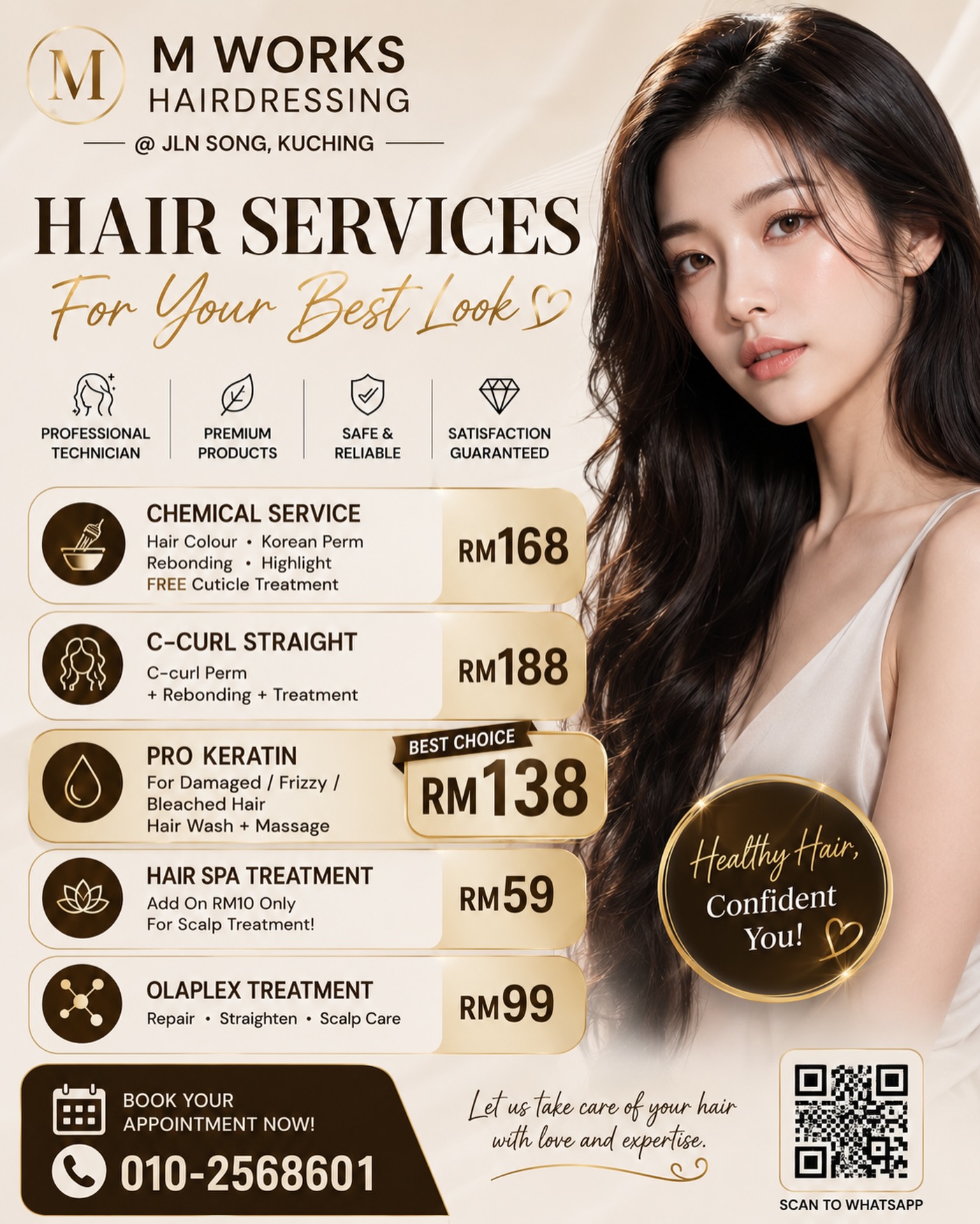 M Works Hairdressing,Jalan Song Facebook ad: M WORKS HAIRDRESSING @ Jalan Song Kuching