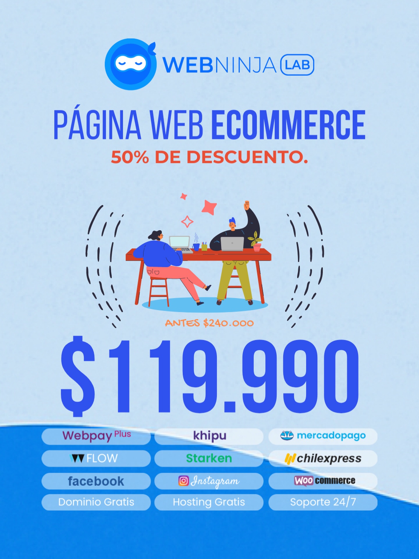 Web Ninja Lab Facebook ad: ¿Buscas la solución completa para vender online?