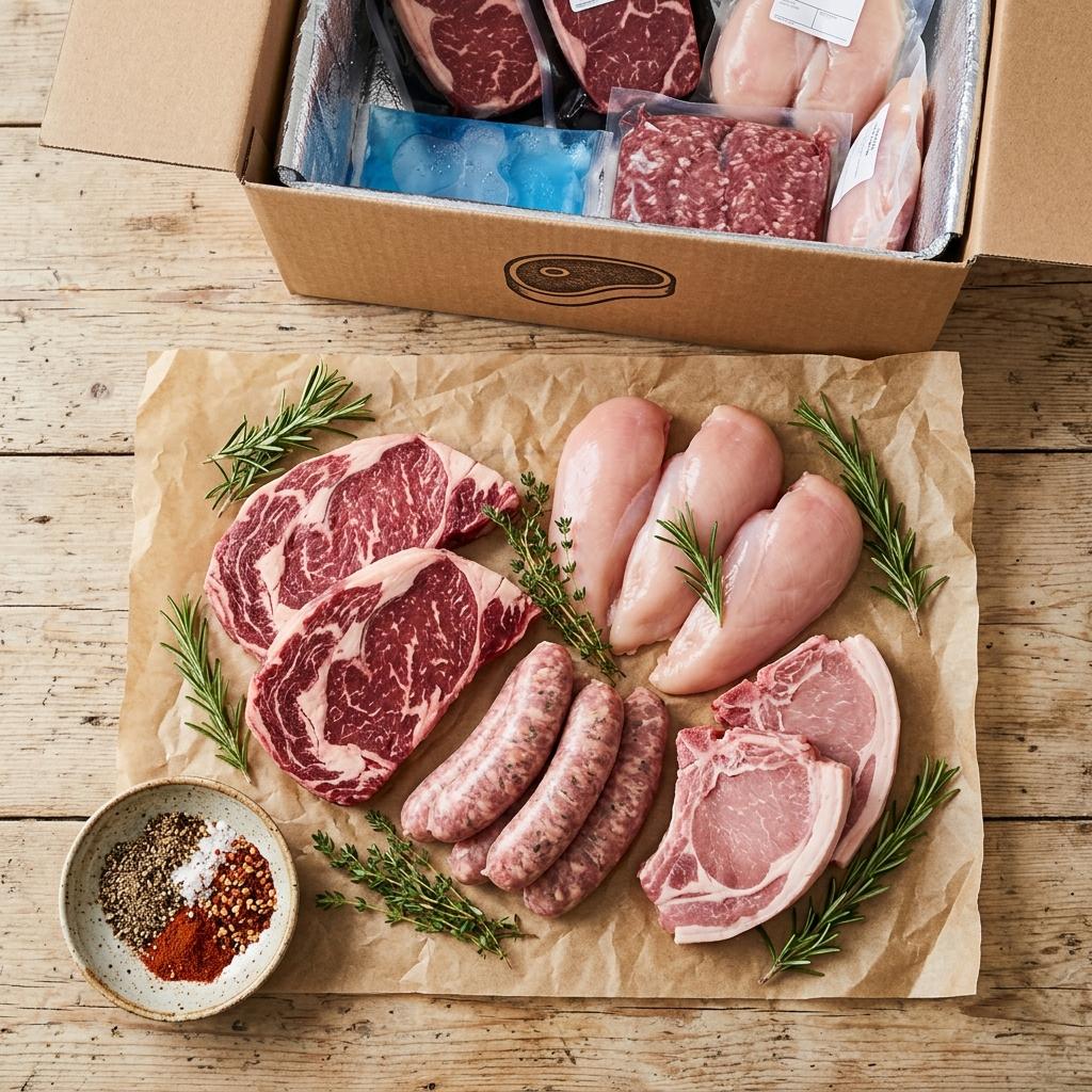 QuickSearches Rhythm Facebook ad: Nationwide Meat Delivery Service.