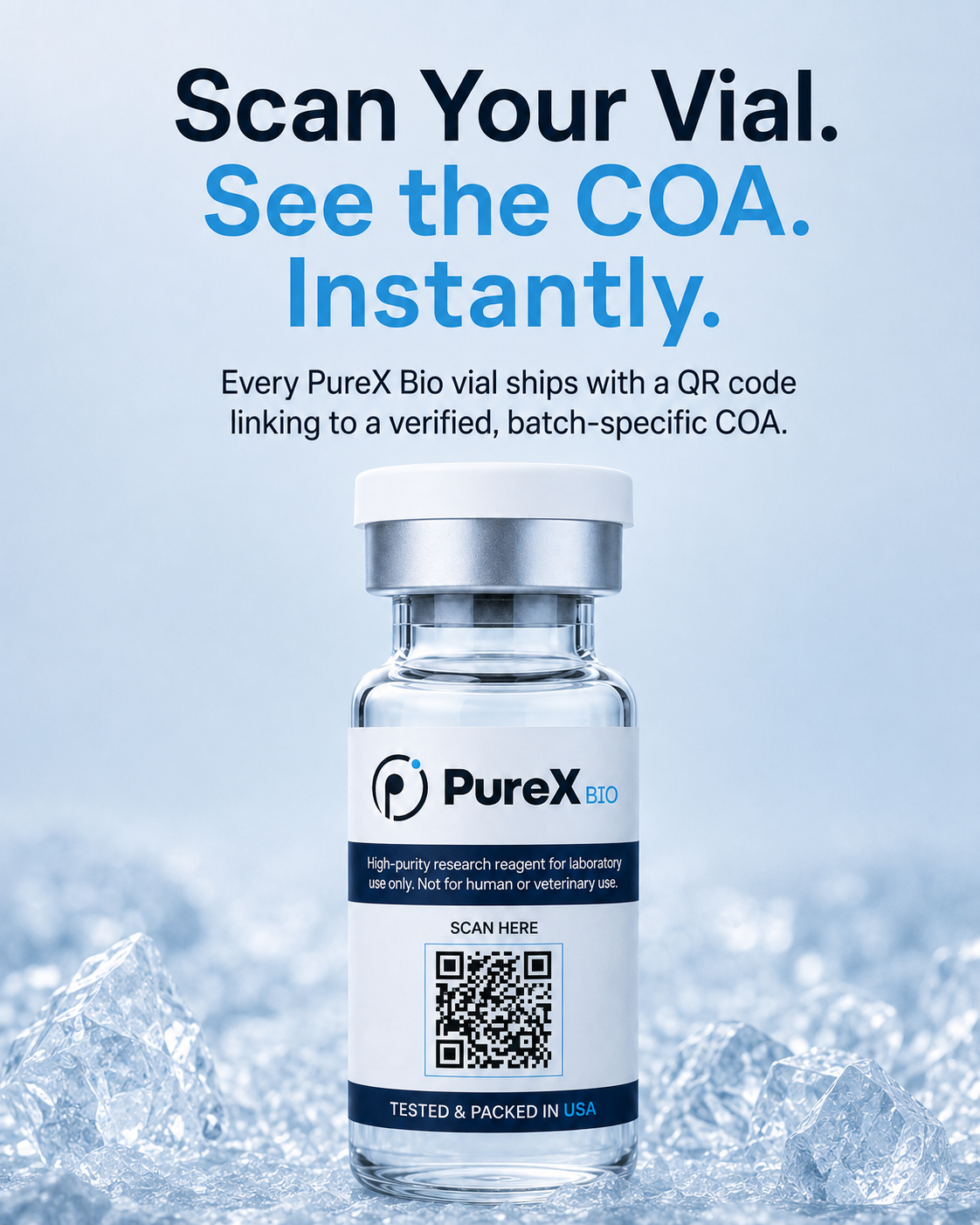 PureX Bio Facebook ad: Peptide Quality You Can Trust
