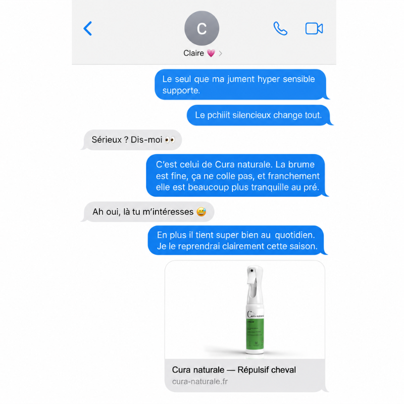 Cura naturale Facebook ad: 4,9/5, Répulsif pour cheval