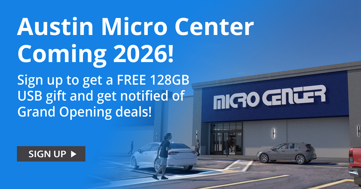 Micro Center Facebook ad: Austin Micro Center Coming Soon!
