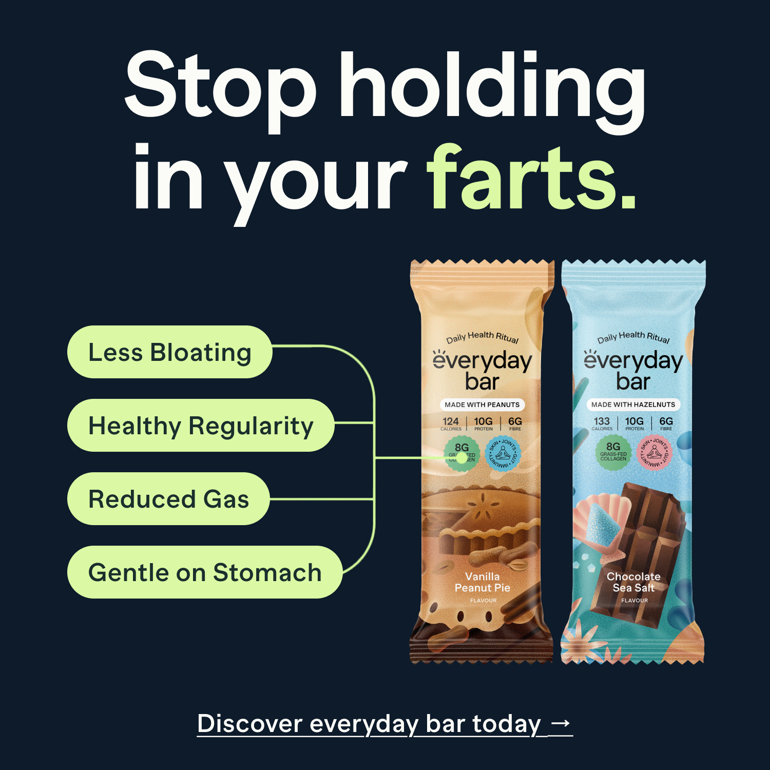 everyday bar Facebook ad: Stay Regular, Feel Better with everyday bar