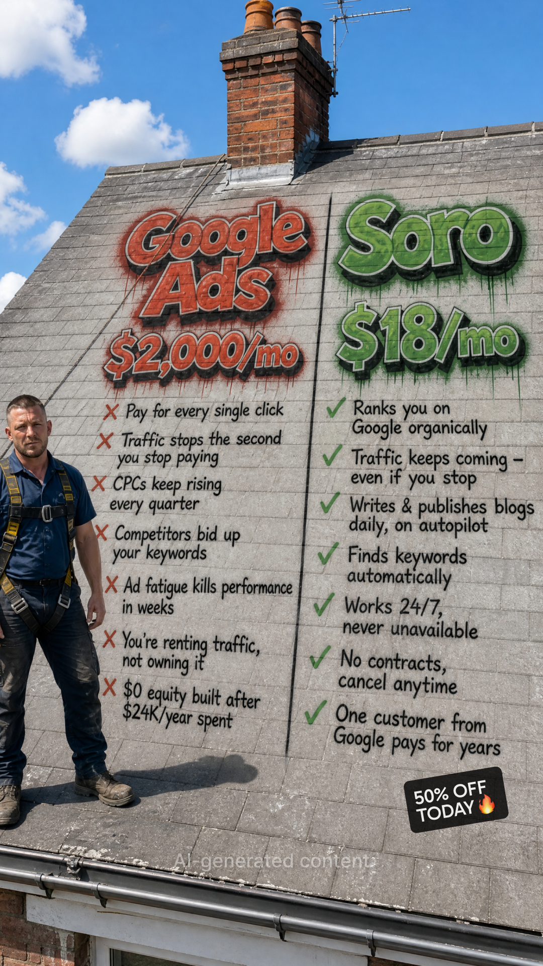 Soro SEO Facebook ad: Rank #1 on Google