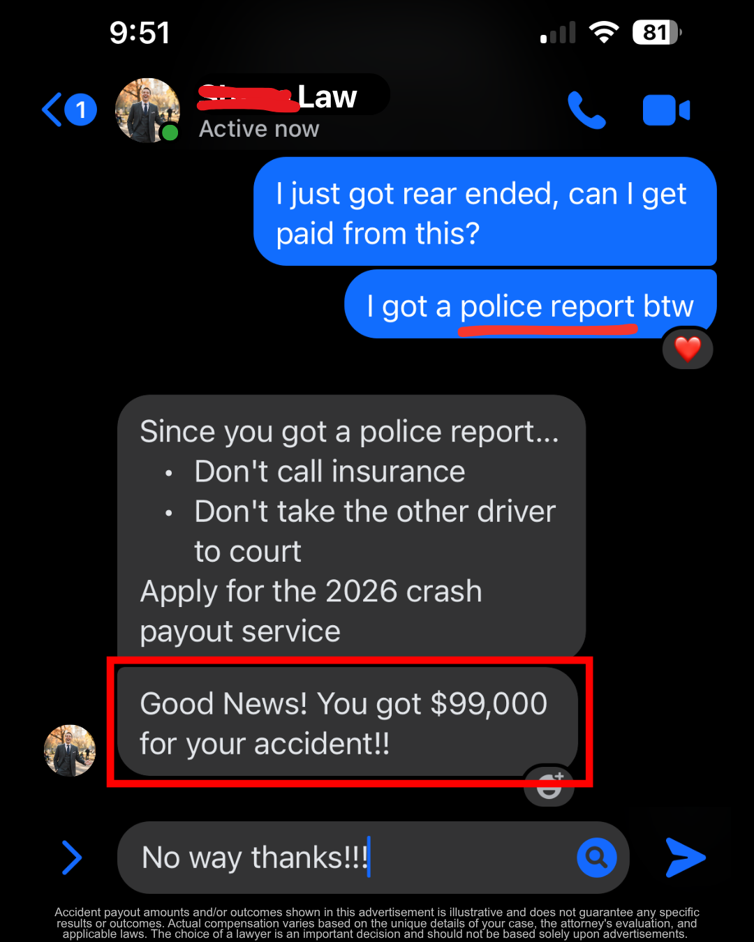 Accident Connect Facebook ad